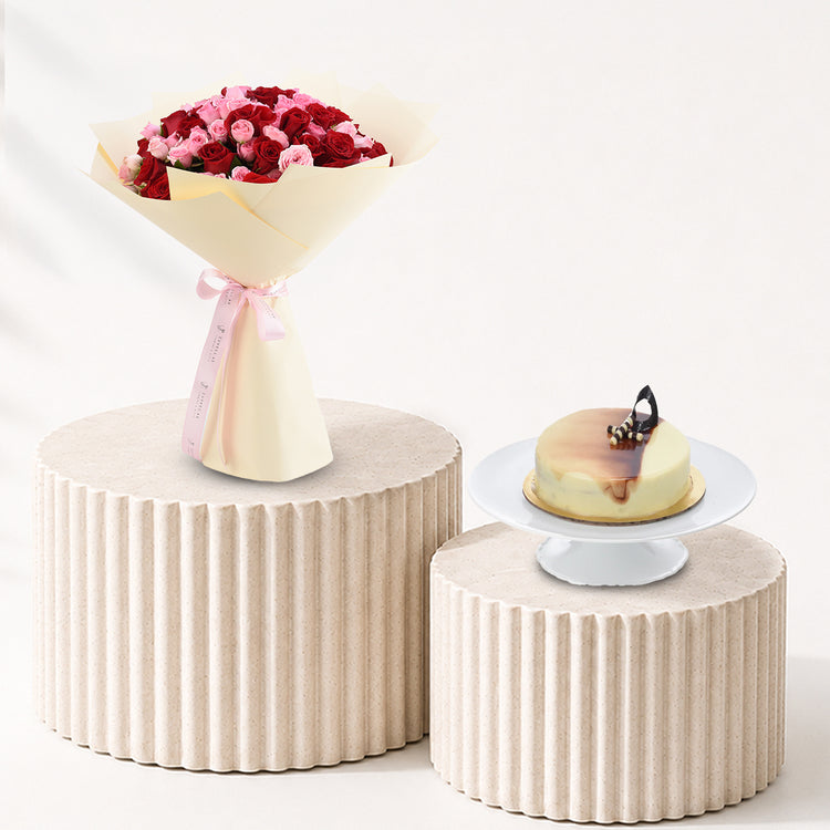 Freedom of Love 50 Rose Bouquet Cake Combo - Zuvees.ae