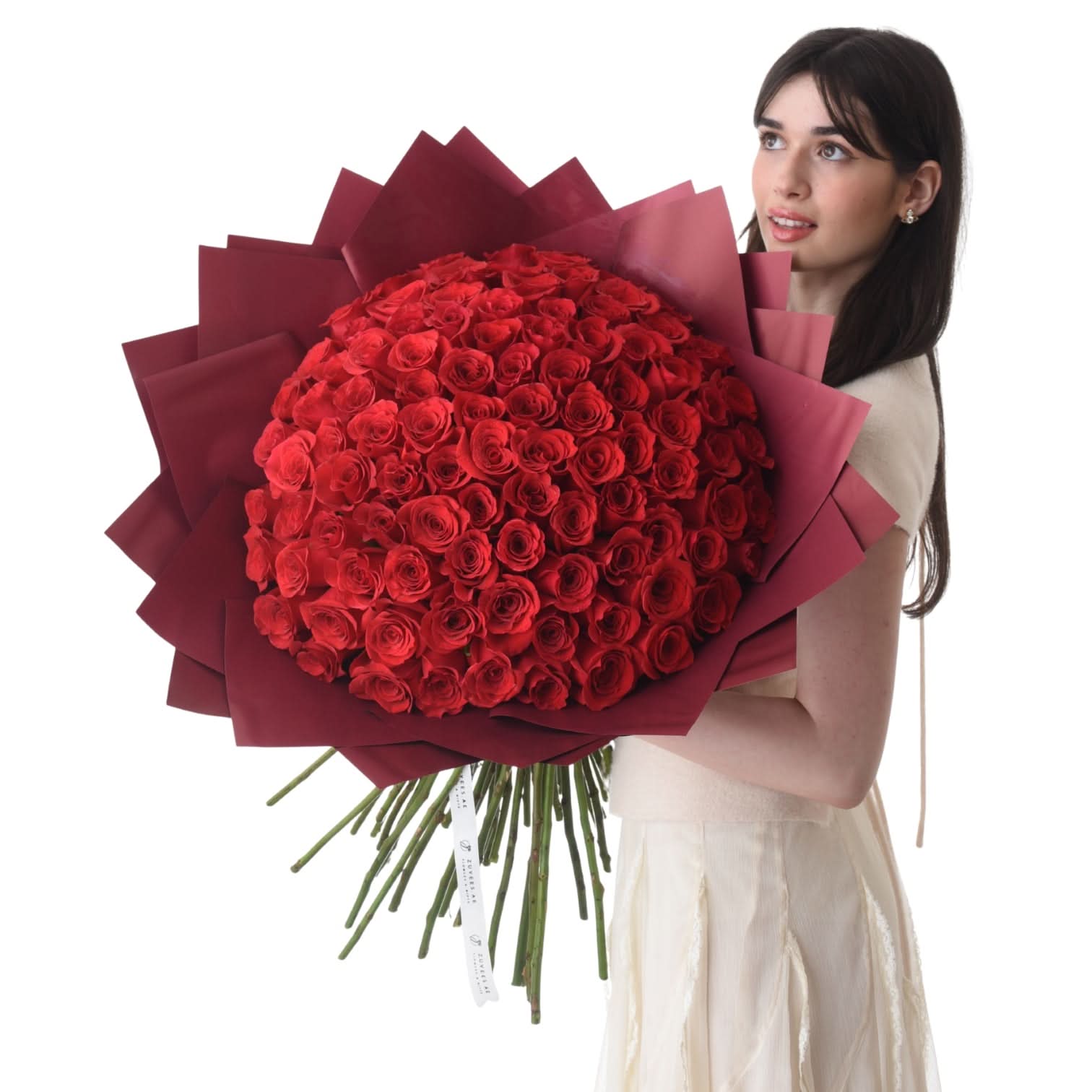 100 Red Roses Bouquet - Zuvees.ae