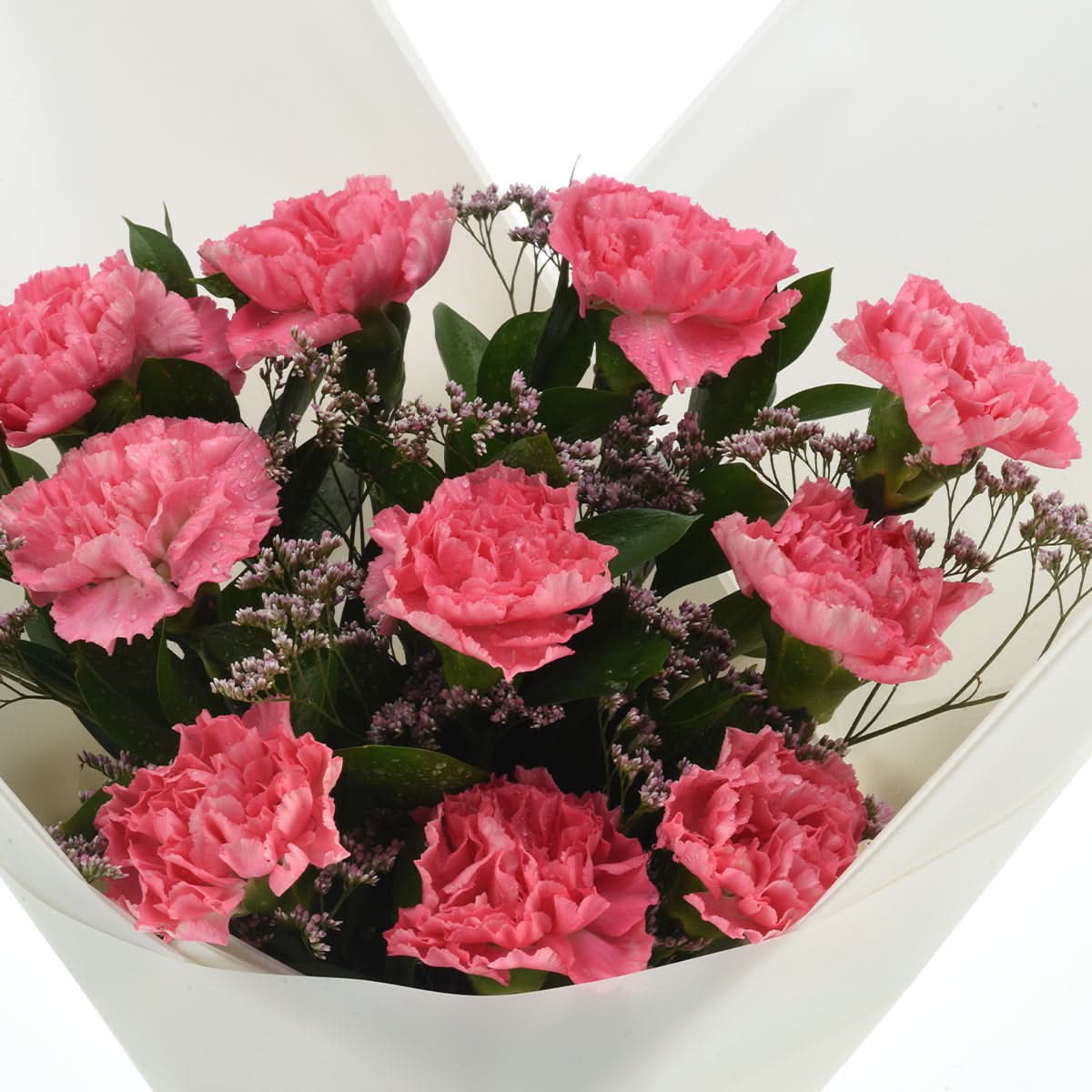 10 Velvet Carnations Bouquet - Zuvees.ae