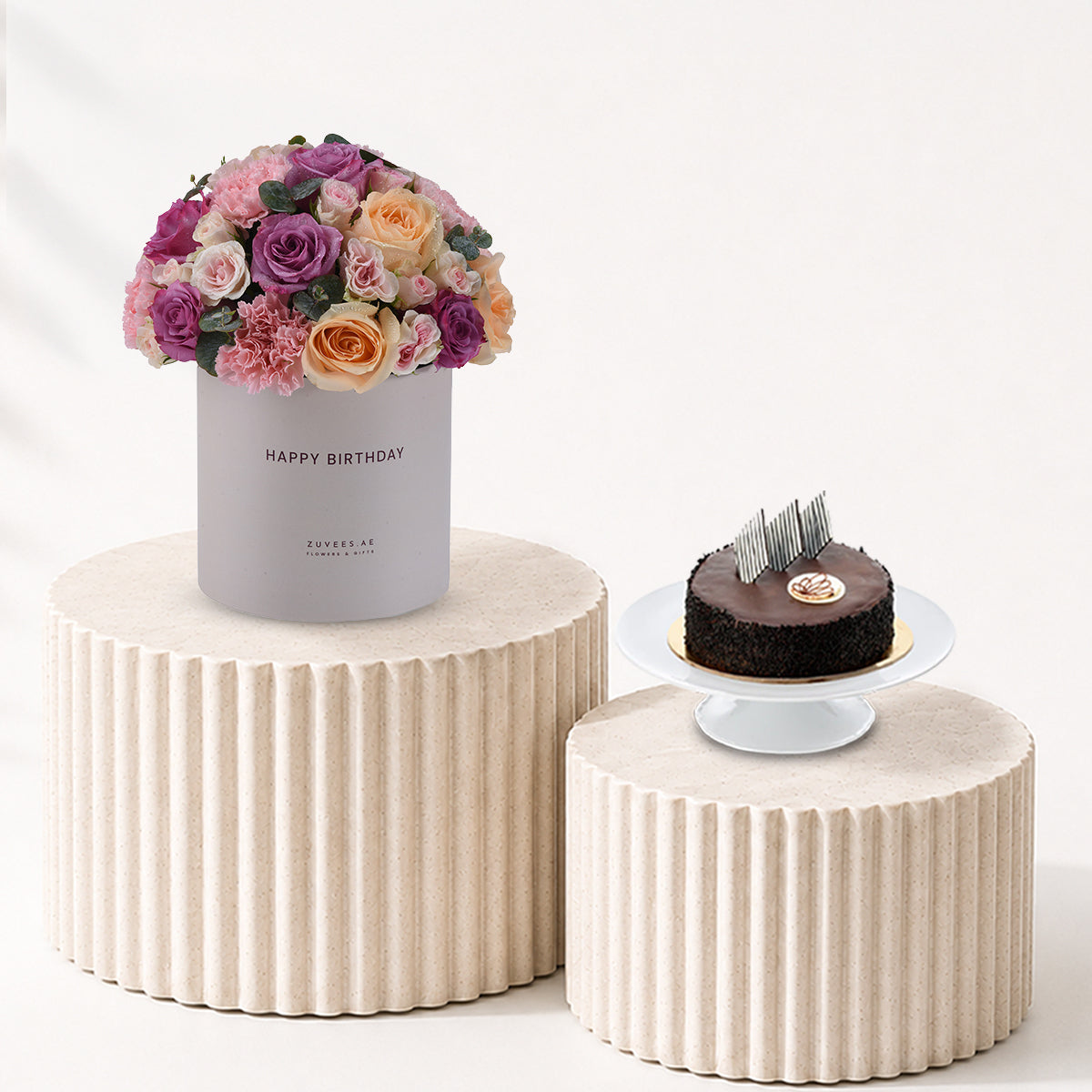 Blush & Lavender Birthday Box Cake Combo - Zuvees.ae