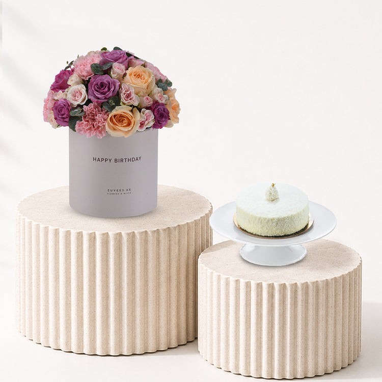 Blush & Lavender Birthday Box Cake Combo - Zuvees.ae