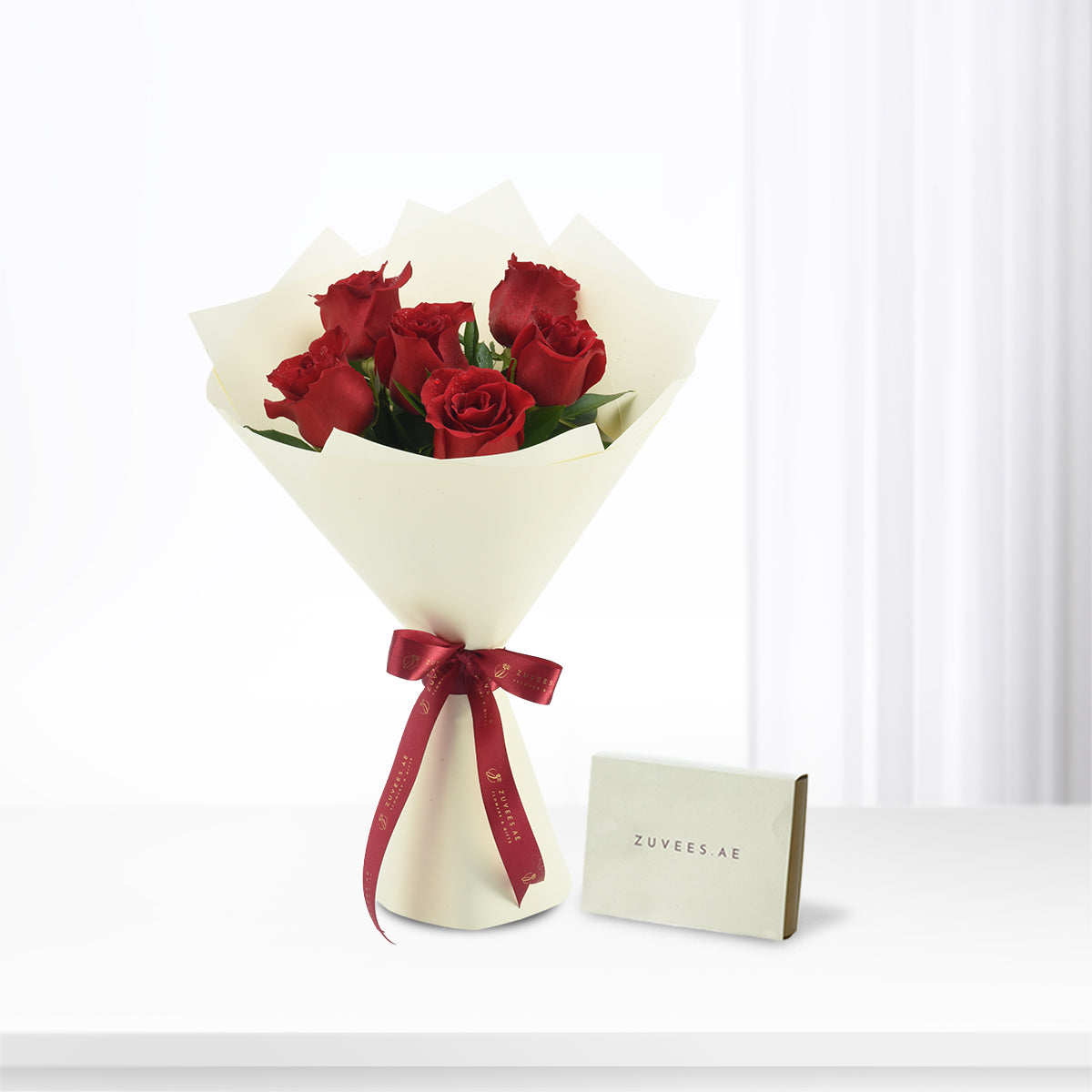 6 Ever Red Roses Bouquet Chocolate Combo
