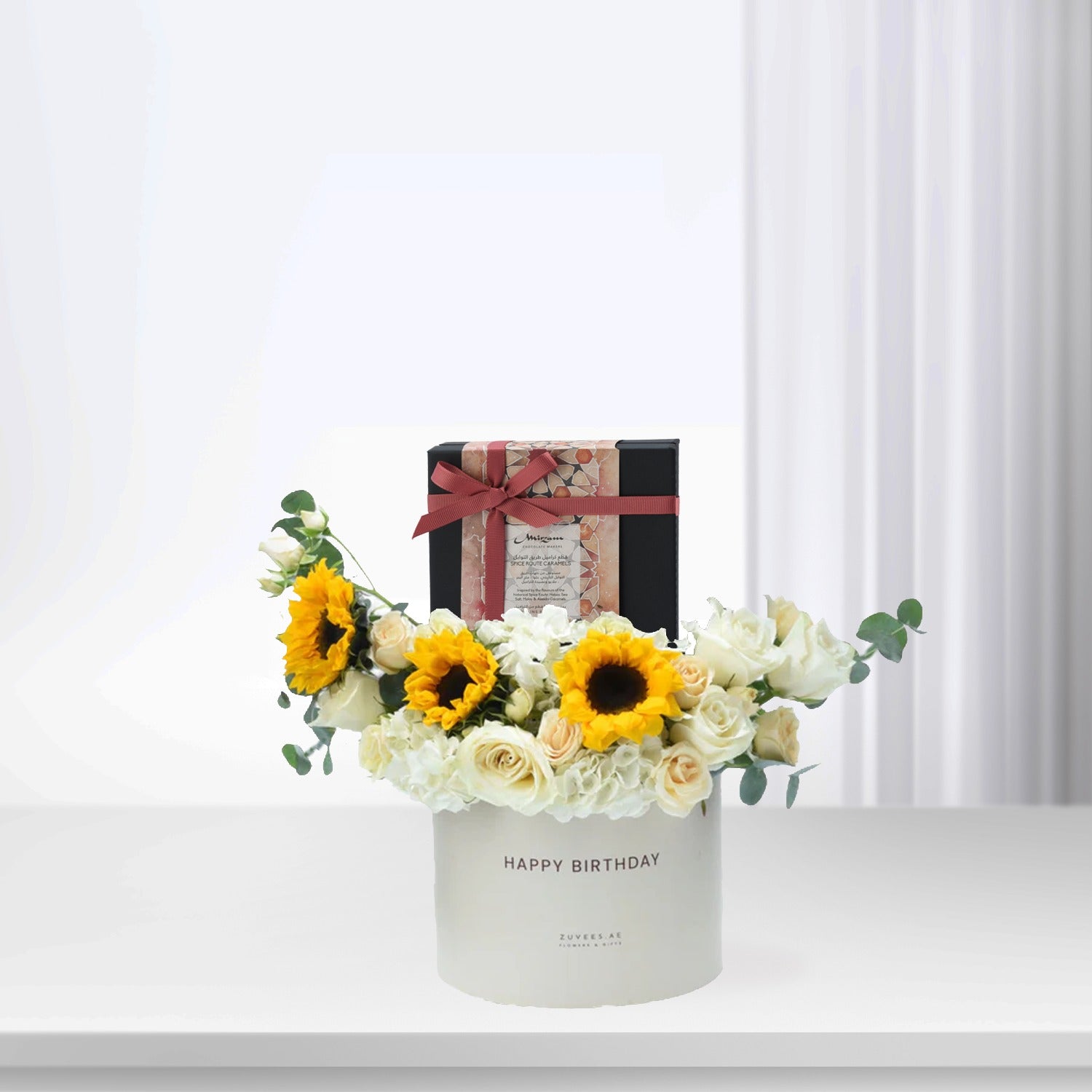 Birthday Blooms & Chocolate Combo Box - Zuvees.ae