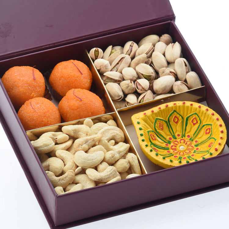 Diwali Celebration Sweets & Dry Fruits Box - Diwali Gifts
