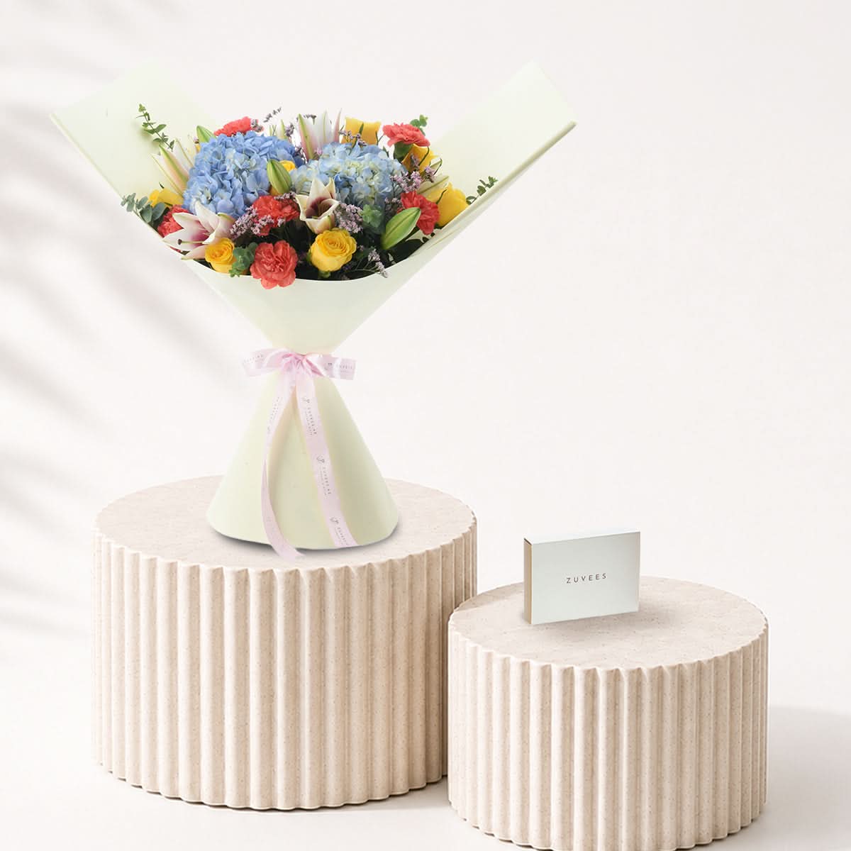 Diwali Hydrangea, Roses & Lily Bouquet Chocolate Combo - Diwali Gifts