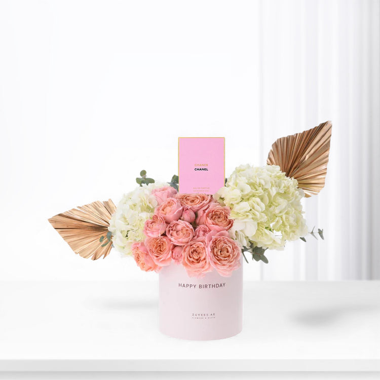 Golden Peach Birthday Special Box with Fragrance - Zuvees.ae