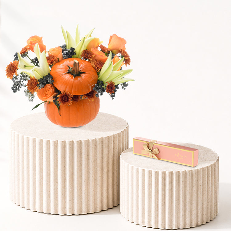 Halloween Lily and Mix Flowers Pumpkin Indulgence Combo - Halloween Gifts