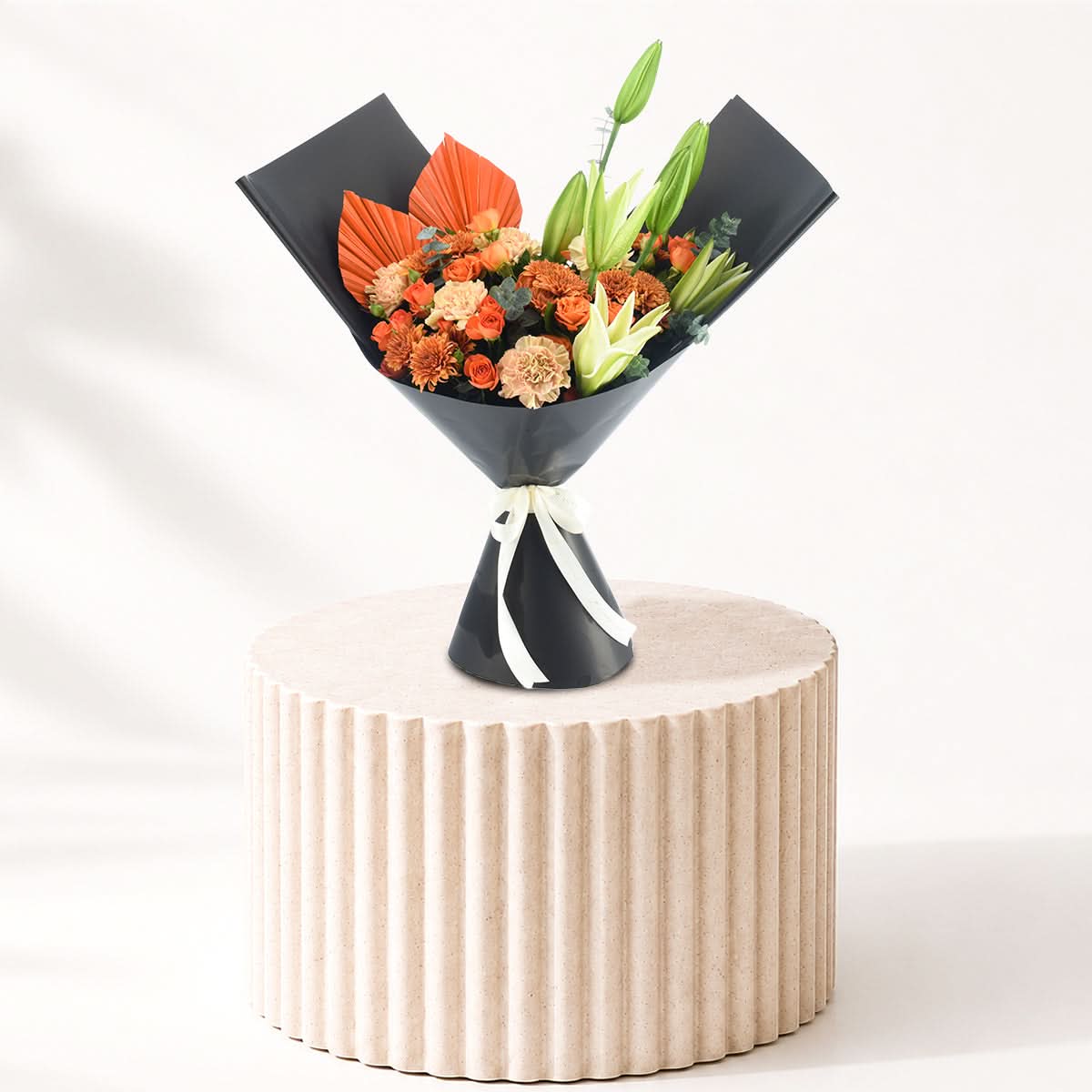Halloween Lily and Orange Rose Bouquet - Halloween Gifts