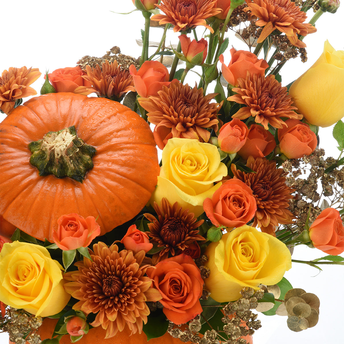Halloween Mix Roses In Pumpkin - Halloween Gifts