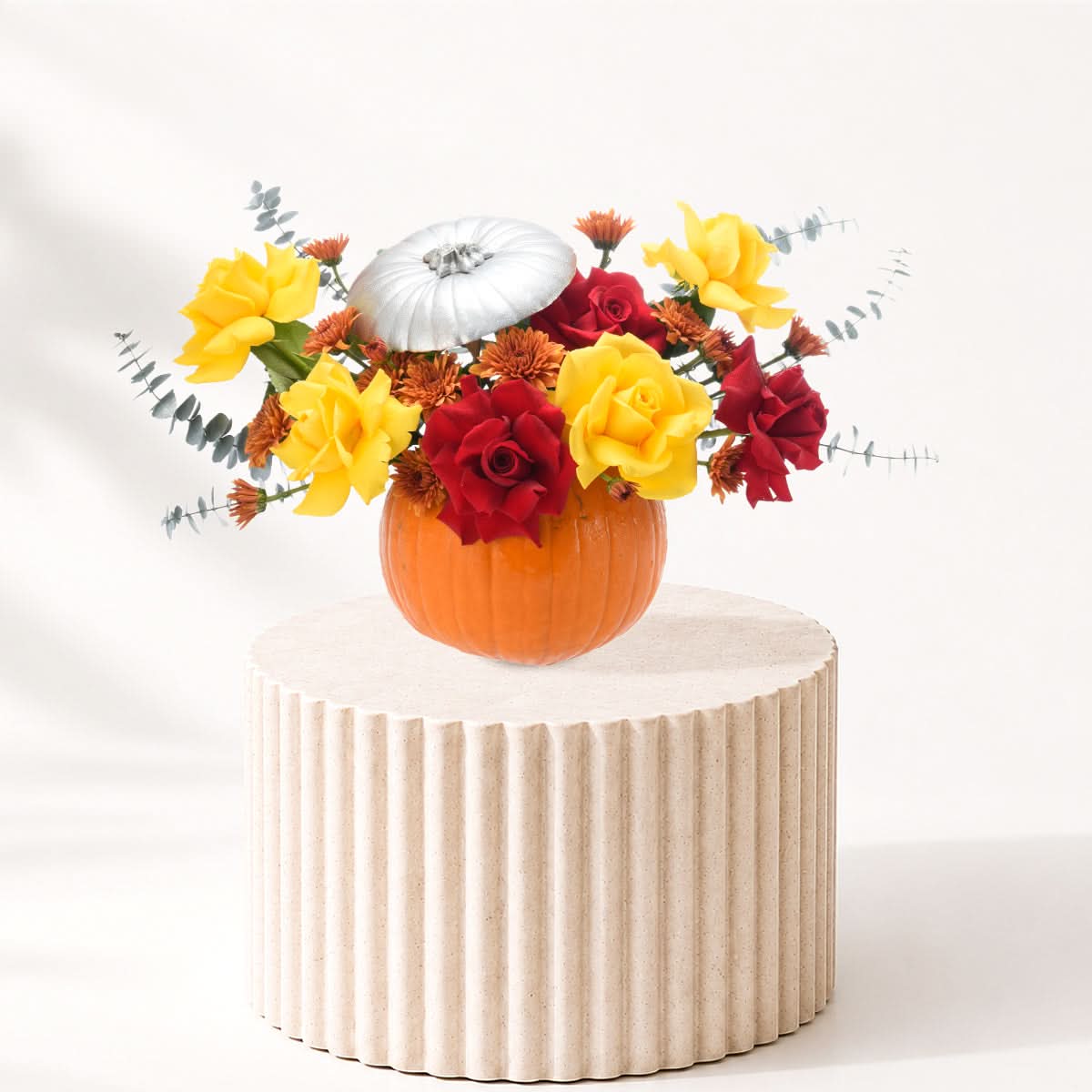 Halloween Rose Flowers in Pumpkin - Halloween Gifts