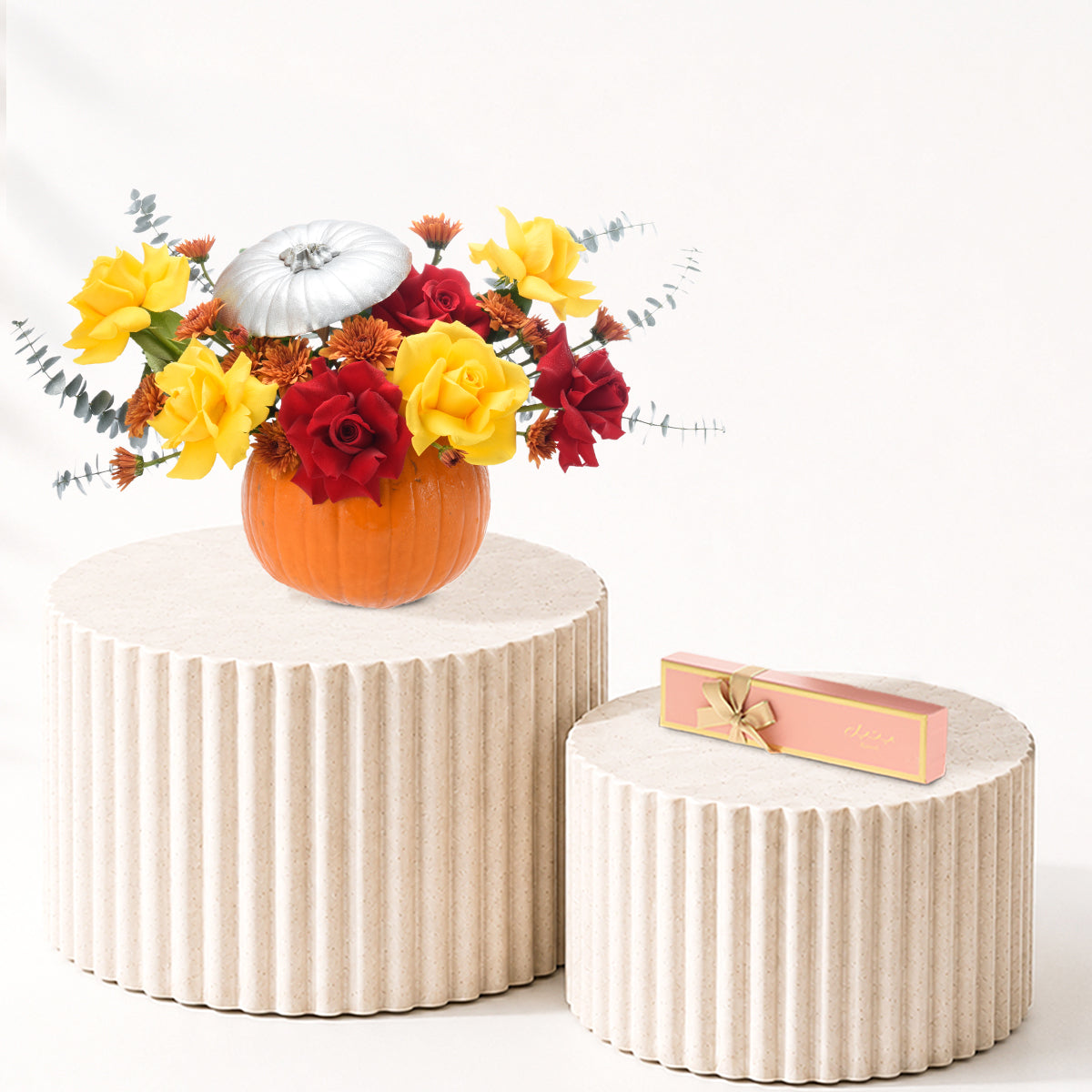 Halloween Rose Flowers in Pumpkin Indulgence Combo - Halloween Gifts