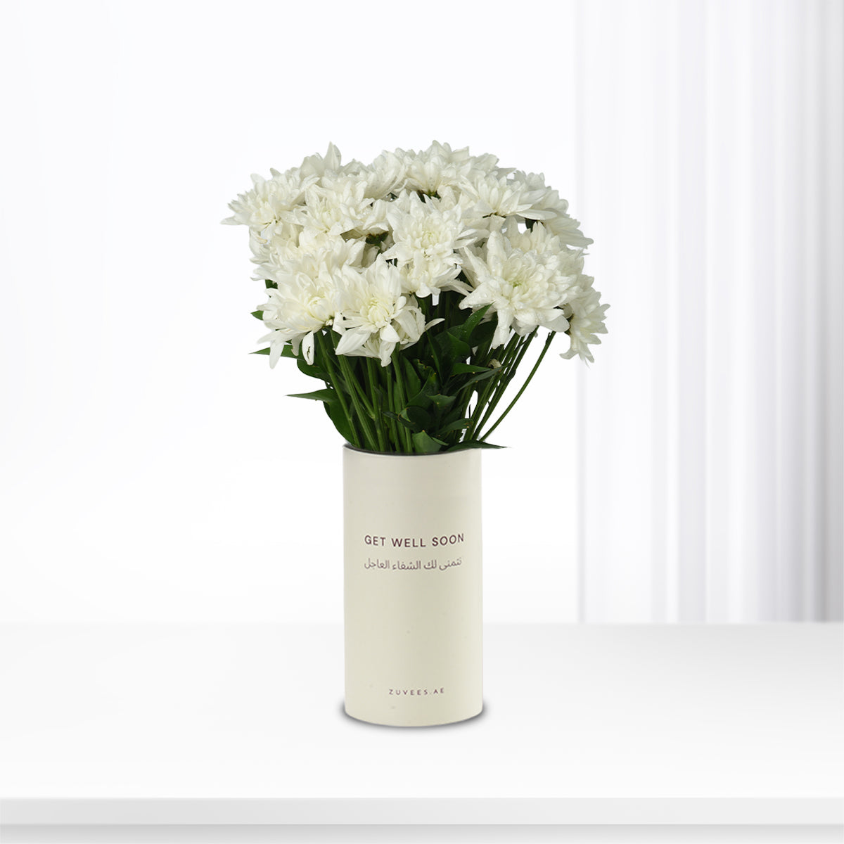 Pure White Blooms Get Well Soon Vase - Zuvees.ae