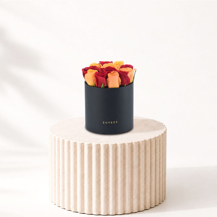 Red and Orange Mixed Rose Box - Halloween Gifts