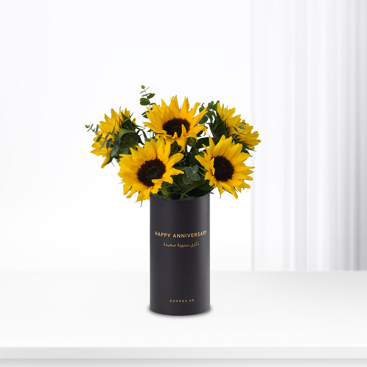 Sunflower Symphony Anniversary Vase - Zuvees.ae