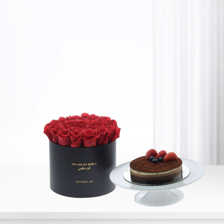 The Deep Red Hour You Are My World Box Cake Combo - Zuvees.ae