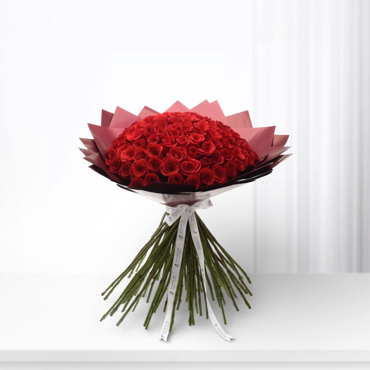 100 Red Roses Bouquet - Zuvees.ae