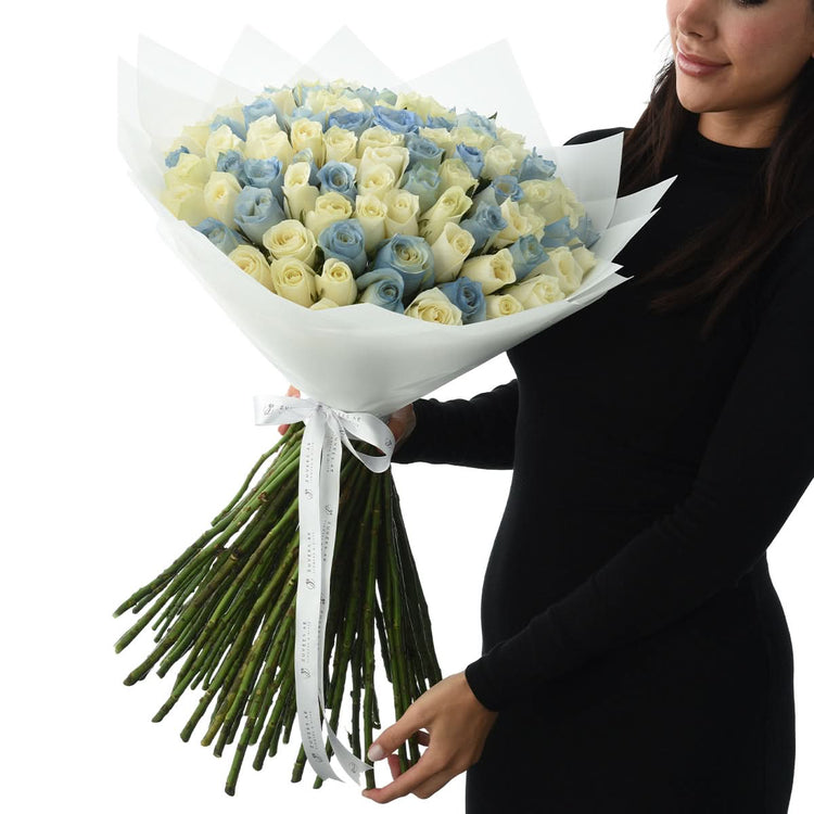 101 Blue Sky Roses Bouquet