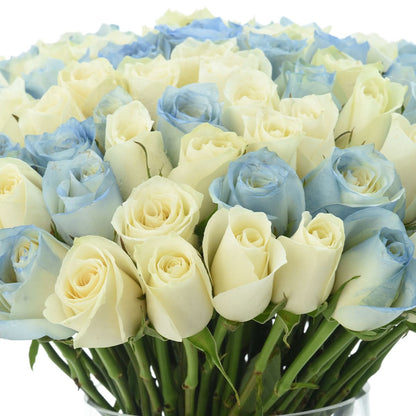 101 Blue Sky Roses Love You Dad Vase