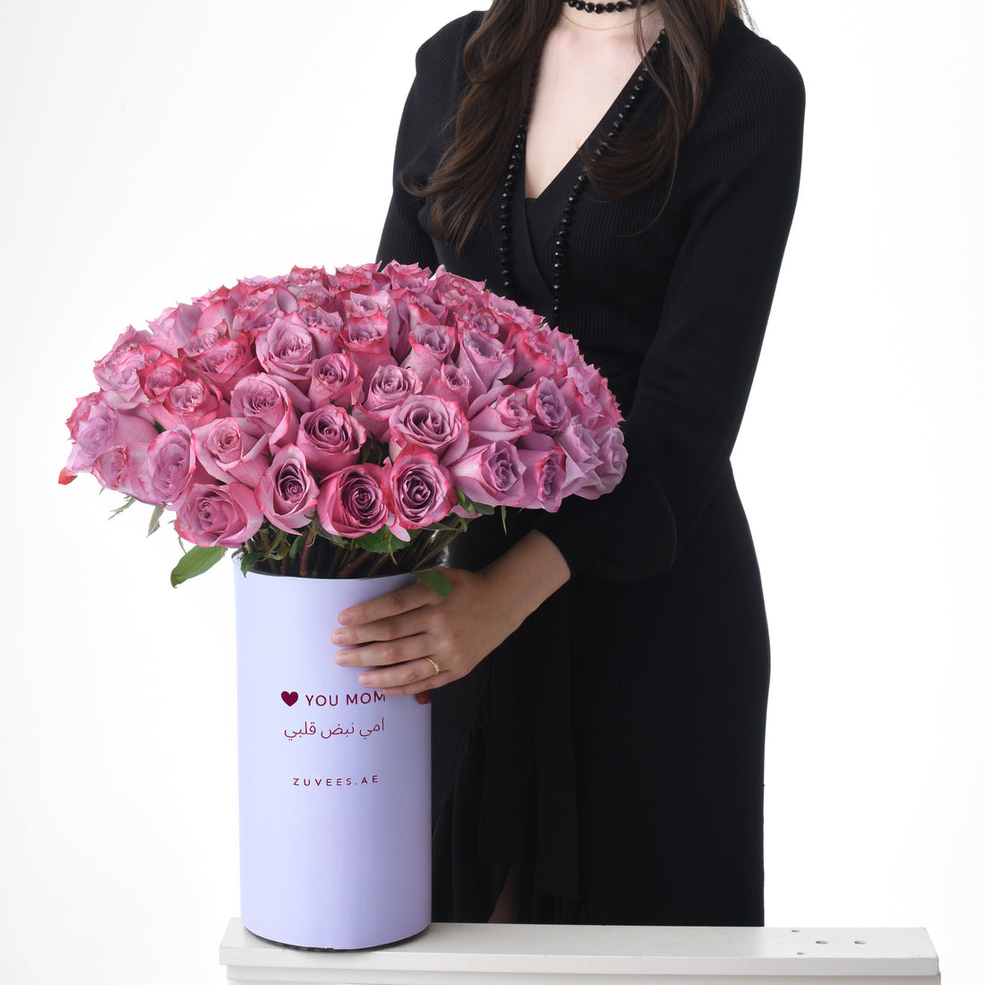 101 Purple Roses Love Vase - Zuvees.ae