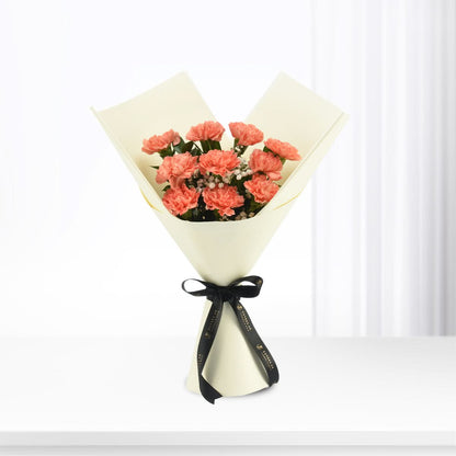 10 Ember Carnations Bouquet - Zuvees.ae
