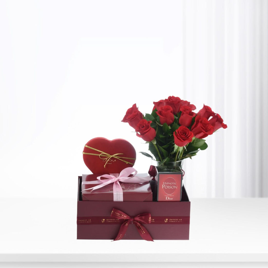 12 Red Roses Scent &amp; Sweet Combo - Zuvees.ae