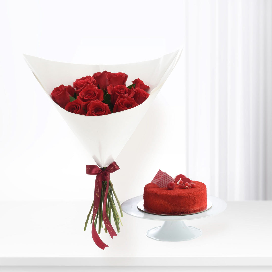12 Red Roses Love Bouquet Cake Combo - Zuvees.ae