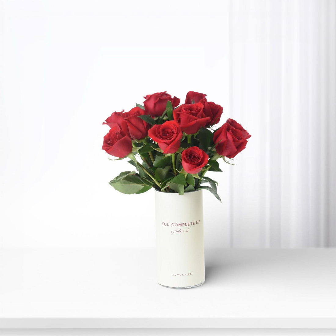 15 Red Roses In Sand Vase - Zuvees.ae