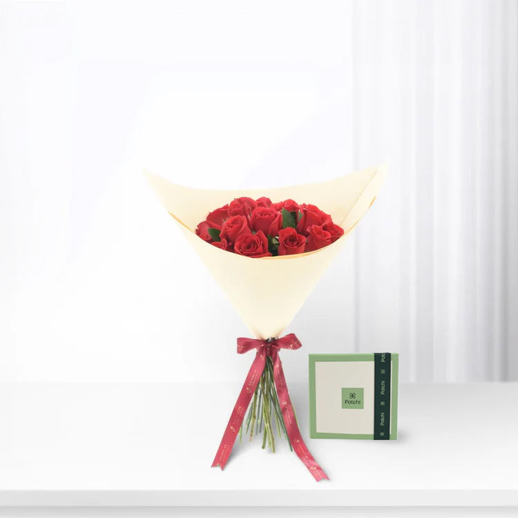 15 Roses, After Midnight Bouquet Chocolate Combo - Zuvees.ae