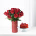 15 Red Roses In In My Heart Always Vase Cake Combo - Zuvees.ae
