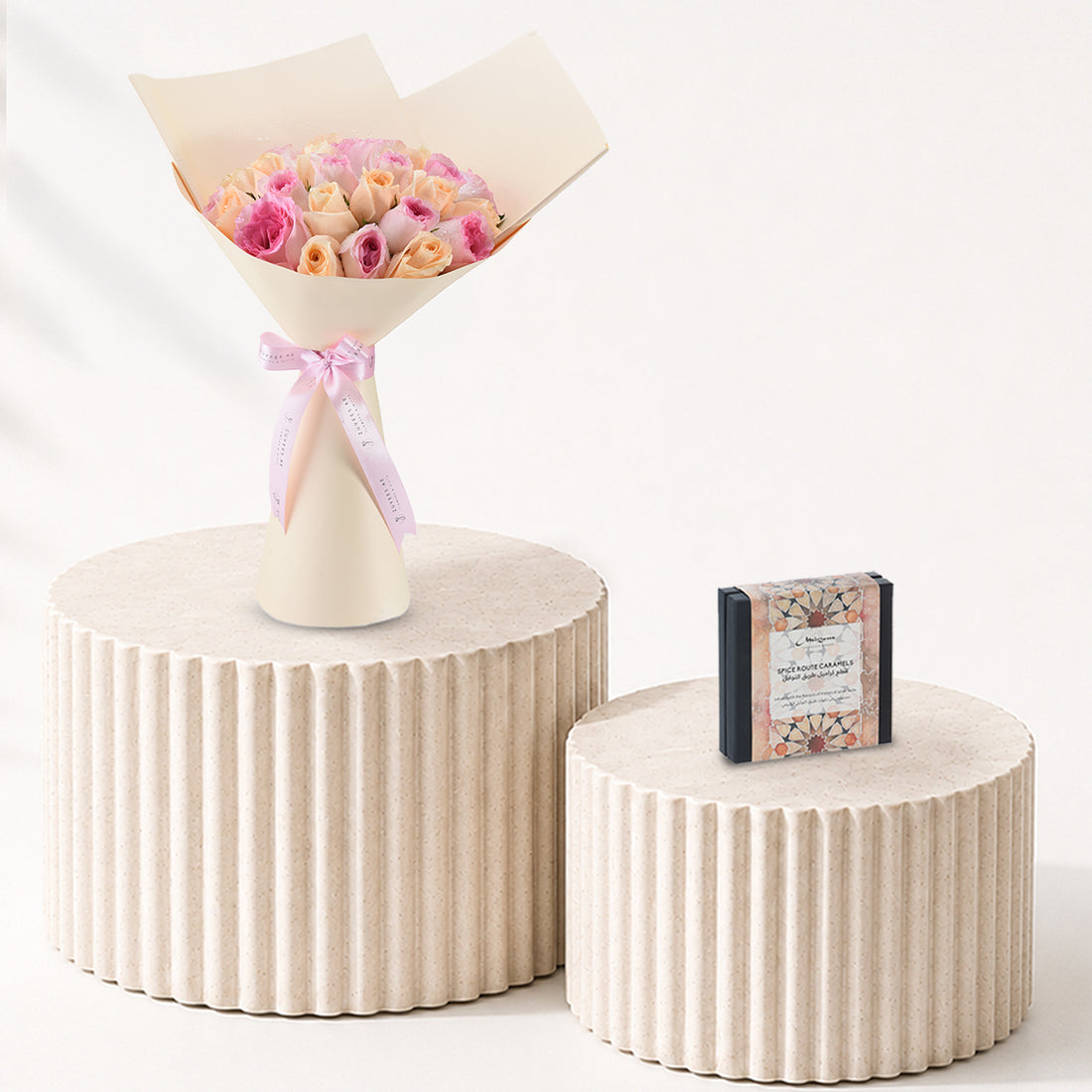 Peach &amp; Pink Delight Bouquet Chocolate Combo - Zuvees.ae