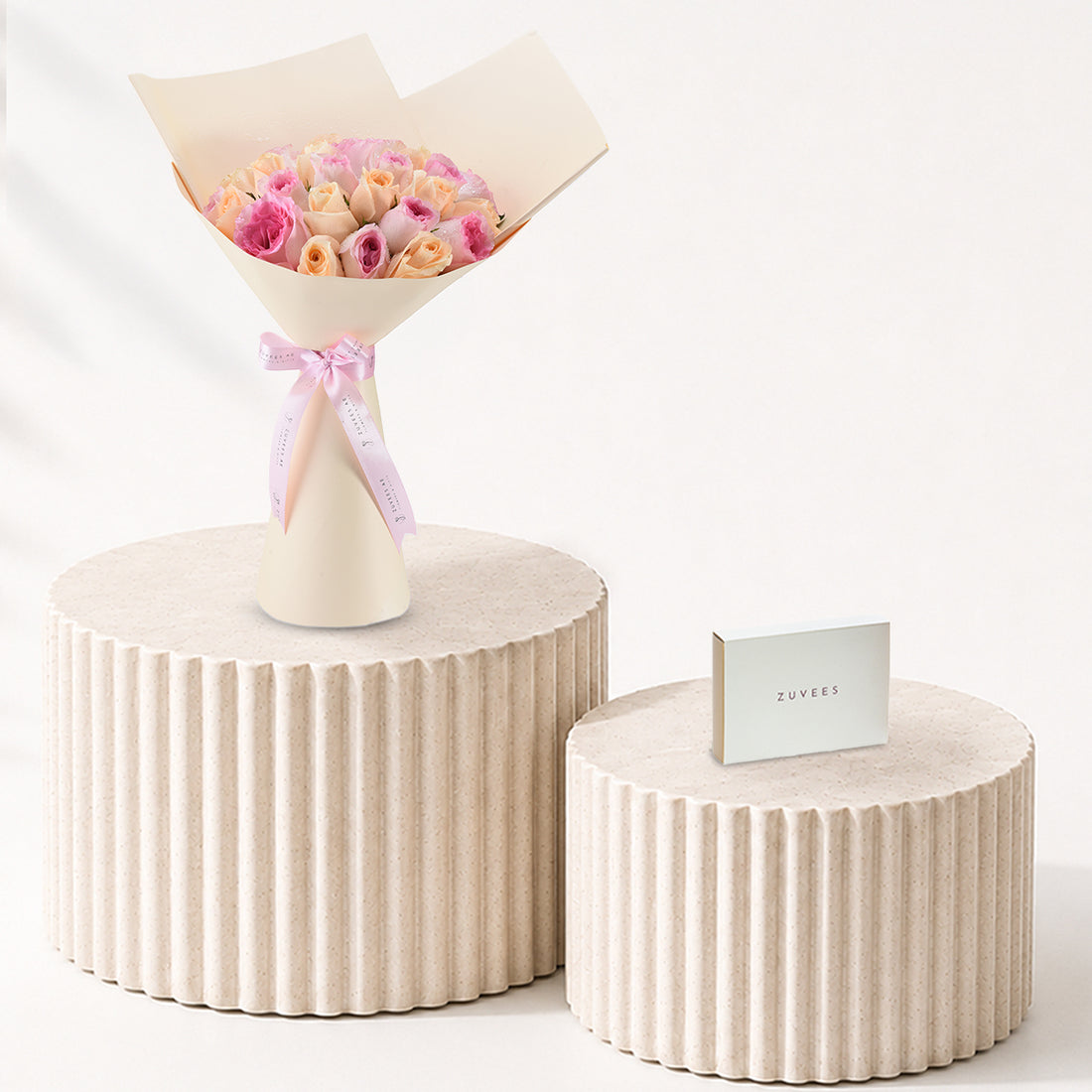 Peach &amp; Pink Delight Bouquet Chocolate Combo - Zuvees.ae