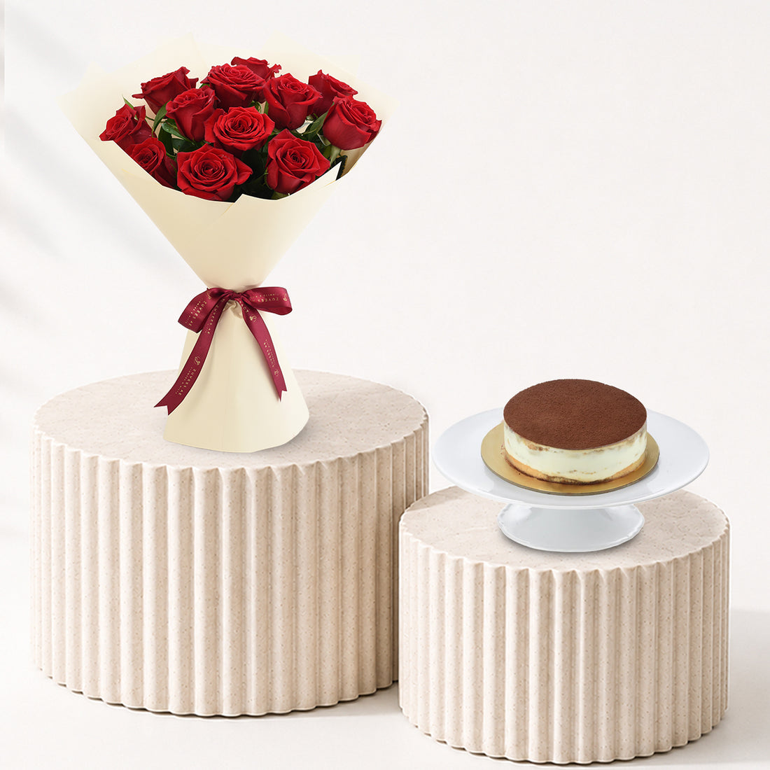 12 Roses Eternal Love Bouquet with Cake - Zuvees.ae