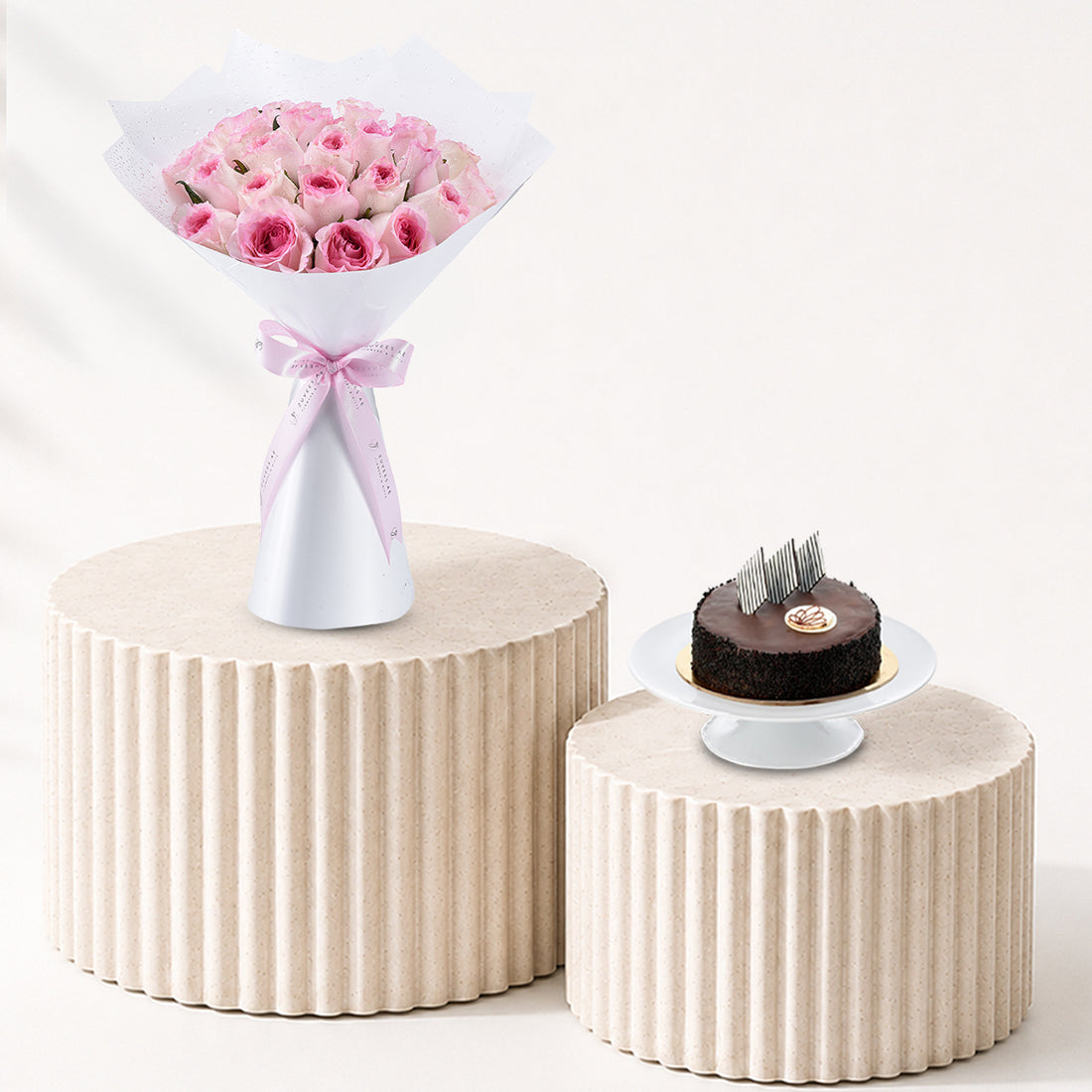 Enchanting Pink Rosebud Cake Combo - Zuvees.ae