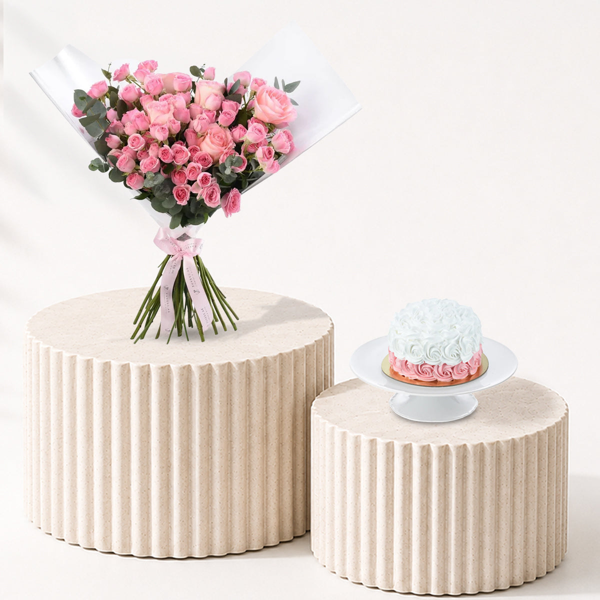 Pink Perfection with Cake Combo - Zuvees.ae