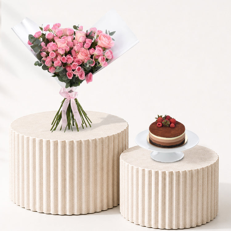 Pink Perfection with Cake Combo - Zuvees.ae