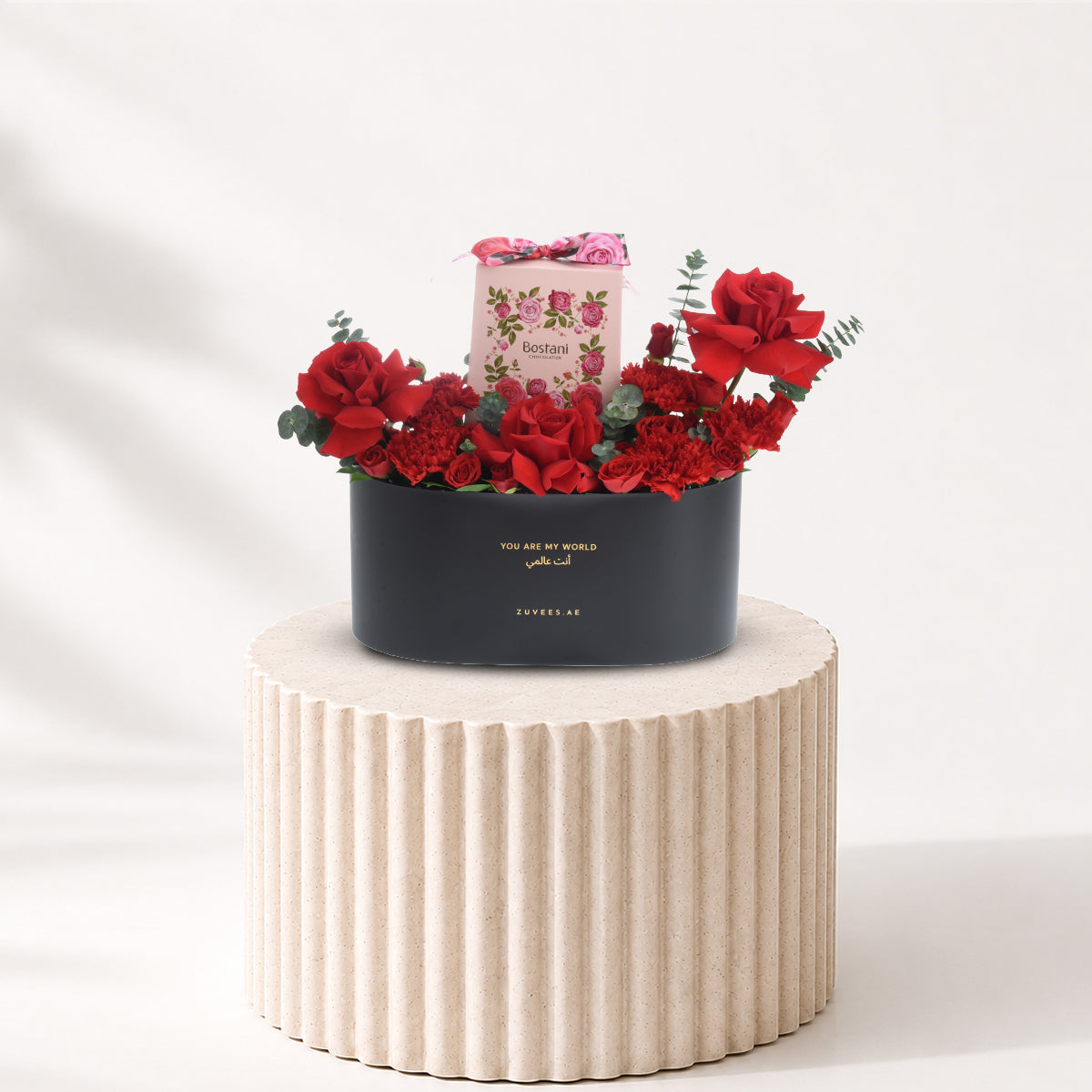 Red Fever Love Box with Bostani Chocolates Combo - Zuvees.ae