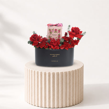 Red Fever Love Box with Bostani Chocolates Combo - Zuvees.ae