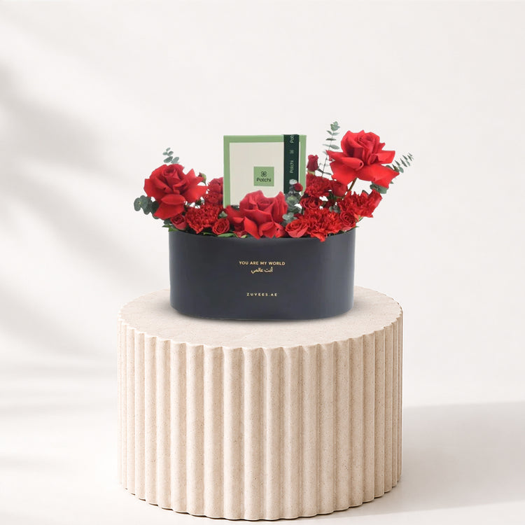 Red Fever Love Box with Bostani Chocolates Combo - Zuvees.ae