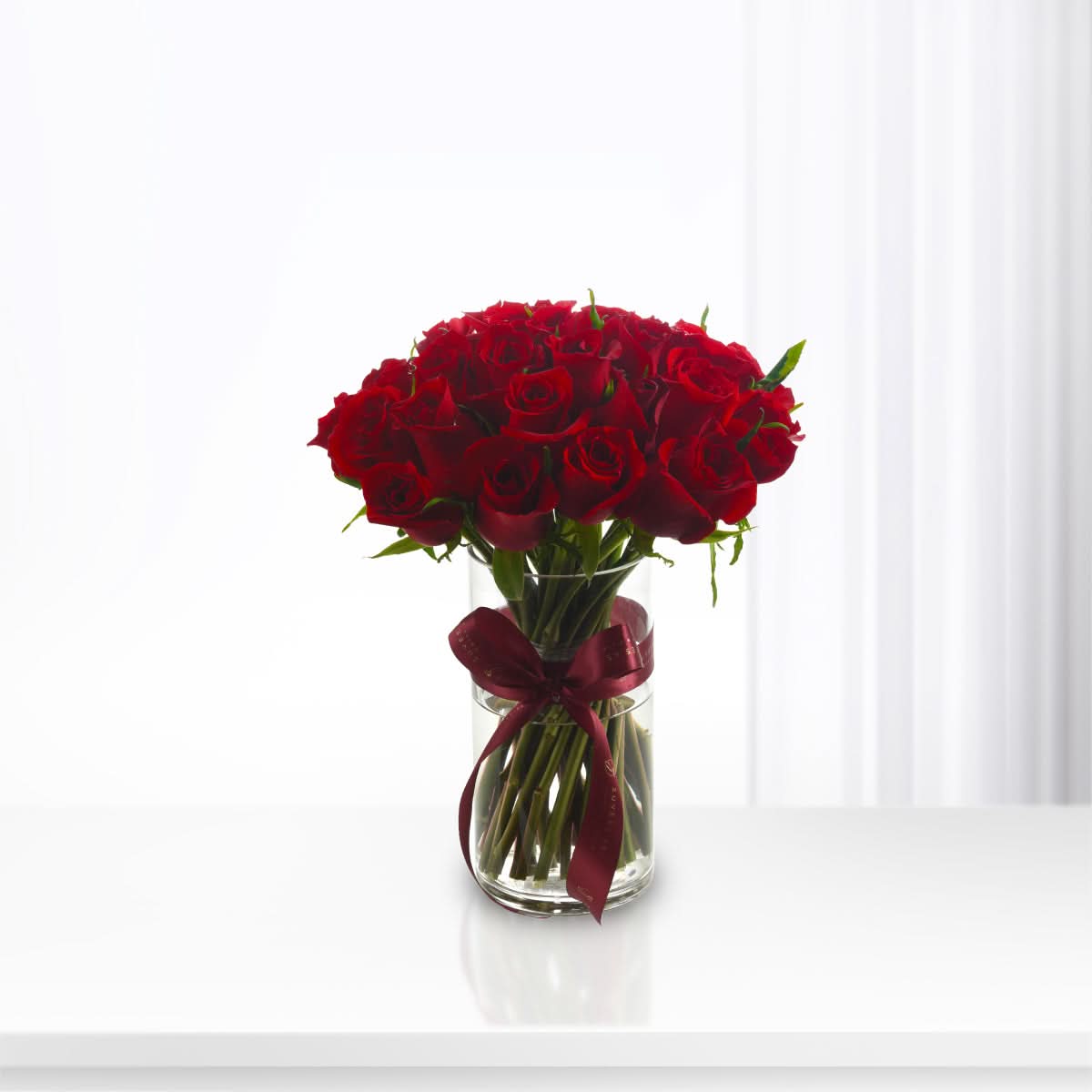 31 Ever Red Roses in Glass Vase