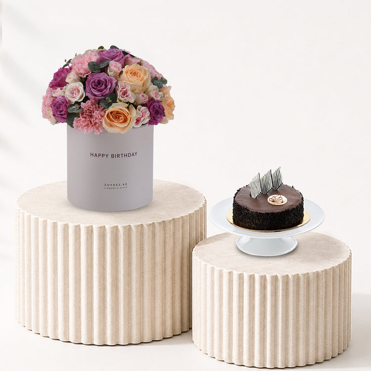 Blush &amp; Lavender Birthday Box Cake Combo - Zuvees.ae