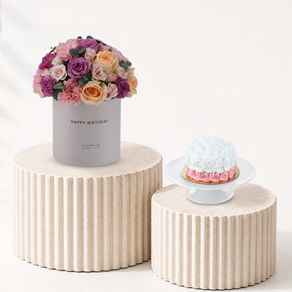 Blush &amp; Lavender Birthday Box Cake Combo - Zuvees.ae