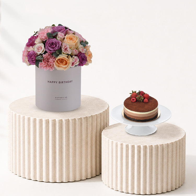 Blush &amp; Lavender Birthday Box Cake Combo - Zuvees.ae