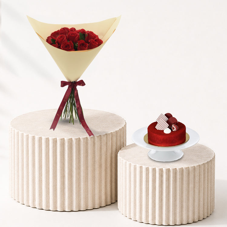 15 Roses, After Midnight Bouquet Cake Combo - Zuvees.ae