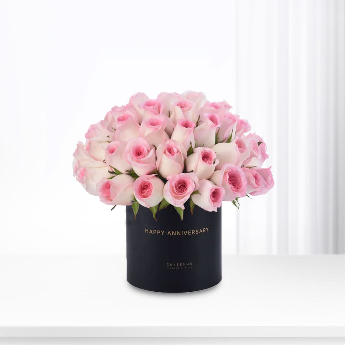 51 Blush Roses Anniversary Vase - Zuvees.ae