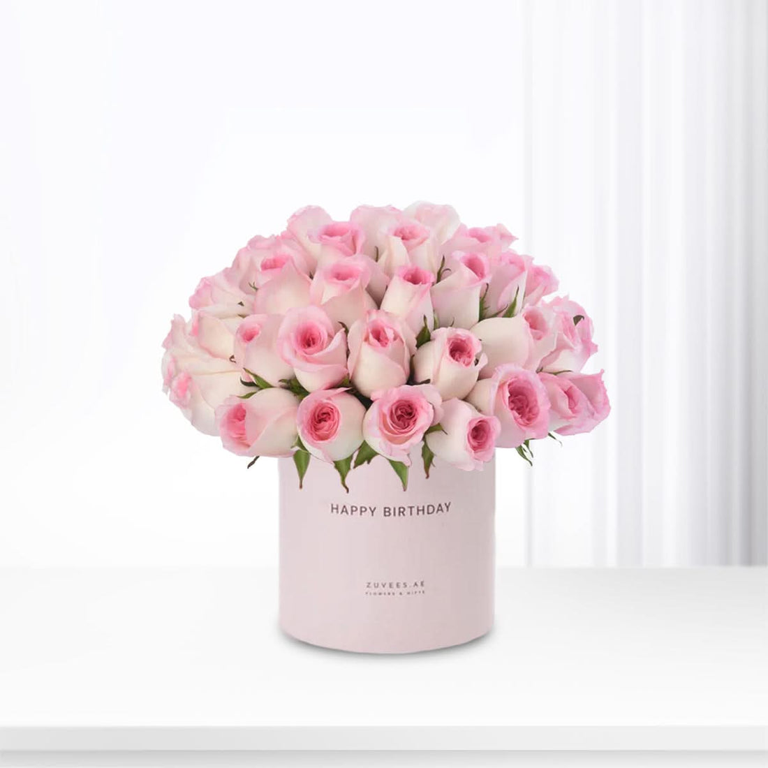 51 Blush Roses Birthday Vase - Zuvees.ae
