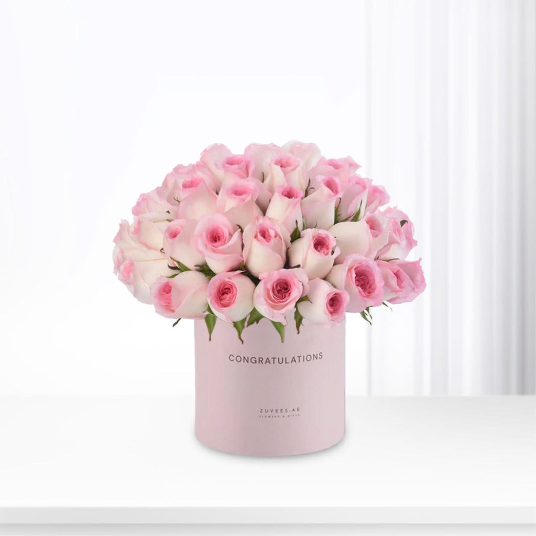 51 Blush Roses Congratulations Vase - Zuvees.ae