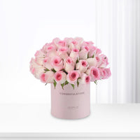 51 Blush Roses Congratulations Vase - Zuvees.ae