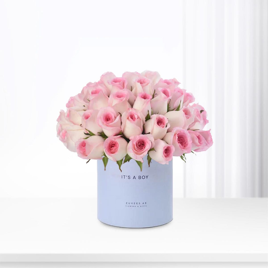 51 Blush Roses Its A Boy Vase - Zuvees.ae
