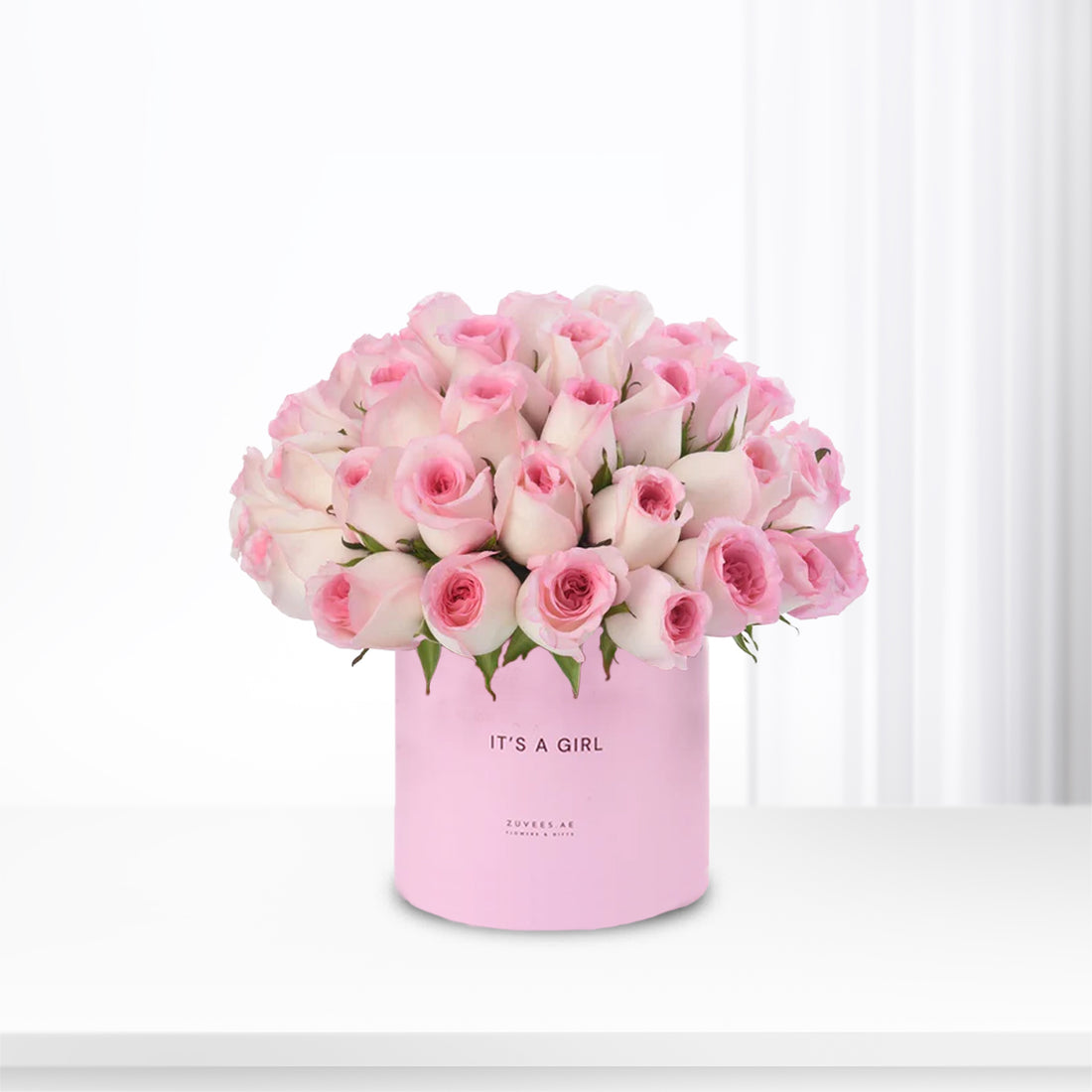 51 Blush Roses Its A Girl Vase - Zuvees.ae