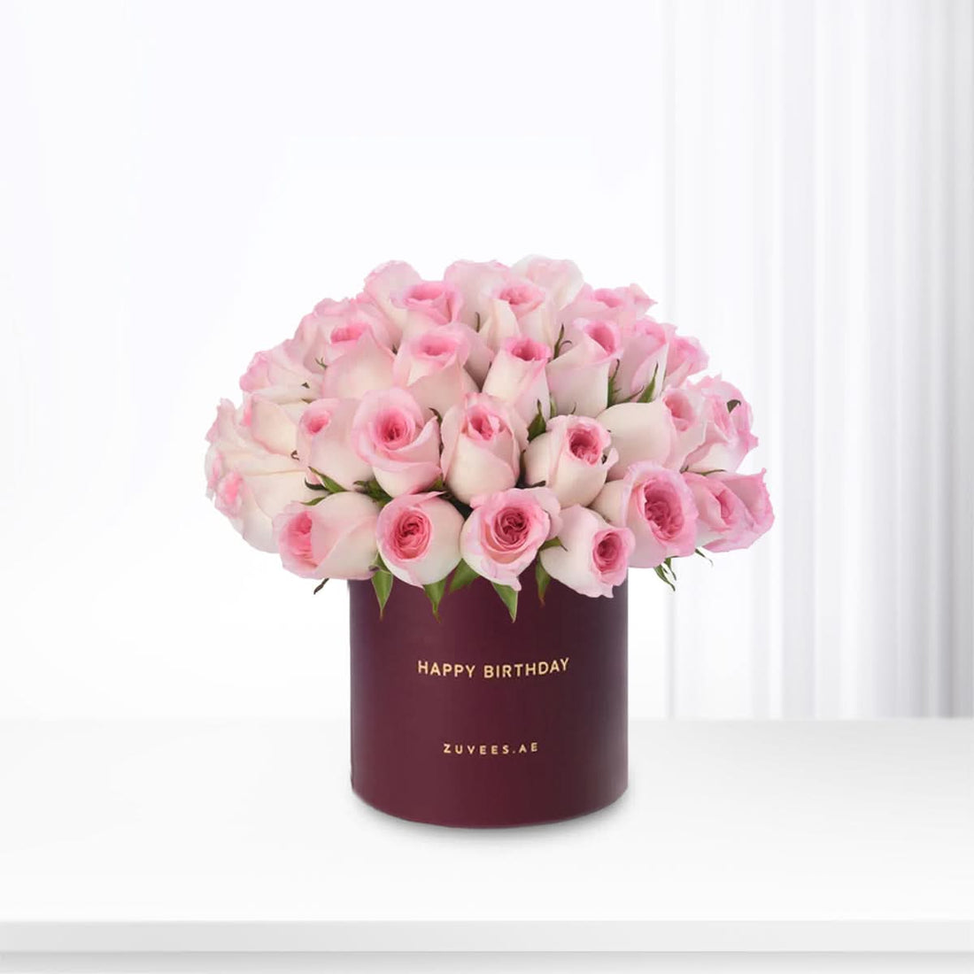 51 Blush Roses Signature Birthday Vase - Zuvees.ae